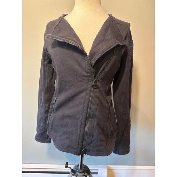 Athleta Jacket‎ Full Zip Black Detail Womens Size M EUC - Picture 2 of 7
